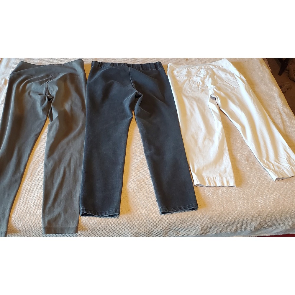 Soft Surroundings Cropped Pants Lot of 3 Womens Small & Petite S Grey Blue White